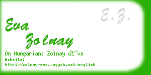 eva zolnay business card